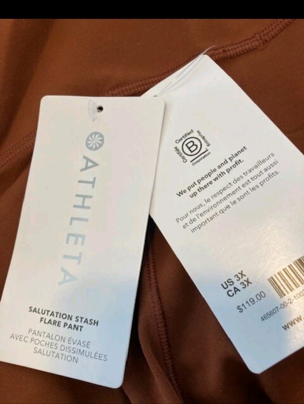 ATHLETA 3X Salutation Stash Flare Yoga Pant Legging NWT Mahogany Brown - Picture 5 of 7